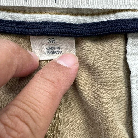 Converse One Star Shorts Men's Size 36 Khaki Flat Front Cotton Chino Casual - Picture 3 of 10